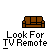 Animated sequence showing a red figure searching for a TV remote on a brown couch, with text "Look For TV Remote" below each frame.