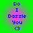 Blue pixelated text "Do I Dazzle You <3" on a green-to-pink gradient background with two identical vertical arrangements.