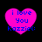 Four pink heart-shaped icons with blue text reading "i love You Kazzie:" on a black background, each showing different pixelation levels.