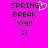 Pixelated text and symbols on a bright pink background with one version featuring a white heart symbol.