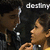 Two pixelated figures face each other against a dark background with partial text 'destiny' visible at the top right.