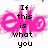 Pixelated pink 'ele' text with black pixel-art words layered over it, arranged in a -like layout on white background