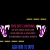 Pixelated image of a keyboard with purple and white keys, yellow horizontal bars above and below, and blue text at the bottom.