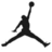 Black silhouette of a basketball player mid-jump with one arm extended upward holding a ball, legs spread wide apart, on a white background.