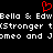 Red pixelated heart symbol above white text on black background, with repeated phrases and partial words visible.