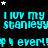 Animated text repeats 'i lov my stanleyyy' and 'p i everlvp' in cyan on black with scattered white stars.