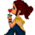 Pixelated cartoon character holding a drink next to pink text reading "I wish he was mine" on white background.