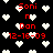 Black background with white pixelated hearts and red text reading "Soni n Don 12-16-09" in multiple positions.