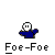 Pixelated character in blue robe with white face and arms raised, displayed across six showing text variations above the figure