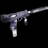 Two pixelated firearms displayed side-by-side on a black background, left firearm angled upward with extended barrel, right firearm in standard pistol grip orientation.