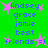 Green background with blue text listing names and 'friends' flanked by pink stars, arranged in a pattern