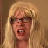 A four- shows a person with long blonde hair and glasses, mouth open in an aggressive expression across all
