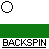 Animated contact sheet of a pixel-art icon showing sequential frames with green bars, white circles, and repeated "BACKSPIN" text across multiple rows.