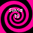 Four identical pink and black spiral patterns arranged in a , each containing white text reading "Silvis 18"
