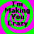 Four identical display black text 'I'm Making You Crazy' over green and pink spiral backgrounds with no visible animation changes