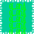 Green and white pixelated pattern with repeating shapes on a teal background, bordered by alternating light blue and white squares.