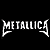 A static contact sheet of a Metallica-themed animated icon showing text fragments and a partial character image on a black background with gray transparency grid.