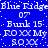 Blue background with white pixelated text repeating 'Blue Ridge', '07', 'Bunk 15', 'ROXX My', 'SOXX' in a pattern