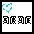 Pixelated icons with heart symbols and text, showing animation changes in color and lettering across frames.