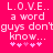 Pixelated text on bright pink background with repeated phrase and flower symbols.