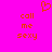A static pixel art image with a bright pink background, featuring orange text and a heart symbol.