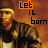 Animated contact sheet of a person in military-style clothing with text "Let It Burn" where each frame highlights different words in orange.