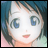 A pixelated anime-style character face with blue hair and large eyes on the left, next to a black background with white text reading "Anime IM" above smaller stylized text "COM" on the right.