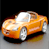 Animated orange sports car icon with white roof and silver wheels on dark background, displayed in a 2x2 contact sheet layout with visible text 'Coolbuddy.com' on the right side of one frame.