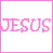 A two-frame contact sheet of pixelated pink text on white backgrounds with a pink border, showing sequential animation frames.