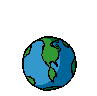 Animated sequence of a blue-green Earth globe with purple city structures growing from its surface