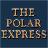 Animated pixel art of a child sliding down a snowy hill toward a train, with 'THE POLAR EXPRESS' text in the top-left corner.