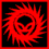 Six identical circular icons arranged in a , each with a different solid border color and central symbol