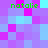 Pixelated of purple and cyan squares with four instances of green text reading 'natalie' in different positions
