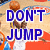 A basketball game scene with a player holding a ball, overlaid with blue text reading DON'T JUMP WITH STUCK.