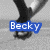 A grayscale image of a person's legs in black pants and white shoes, with blue text labels appearing sequentially over the lower body.