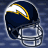 identical football helmets with blue, white, and yellow colors on a textured background