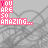 A 5x5 contact sheet of a pixelated animated icon showing the phrase 'YOU ARE SO AMAZING...' in pink text over a gray chain-link fence background, with subtle frame-to-frame variations in text brightness and position.
