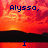 Pixelated sunset sky with black silhouette landscape, blue text reading 'Alyssa, You're more beautiful I Love than the Heavens you' across four