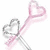Two heart-shaped key icons with gradient outlines, one pink and one gray, overlapping on a white background.