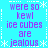 Static pixel art with cyan background, white snowflake and dotted line borders, purple text repeating 'were so kewl ice cubes are jealous' in four identical quadrants.