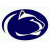 A pixelated blue oval icon with white curved lines and a small black dot on top, set against a transparent background.