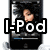 Animated sequence showing a black smartphone with a woman's face on screen, text 'I-Pod Touch' overlaid, and the phone tilting slightly between frames.