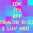 Pixelated of repeating text and color blocks in cyan, purple, pink, and yellow with no visible animation changes