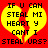 A red background with a yellow broken heart shape containing black pixelated text reading "IF U CAN STEAL MI HEART Y CANT I STEAL URS?".
