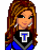 Pixelated cheerleader icon with blue and black uniform, visible torso and limbs across multiple frames showing slight pose changes.