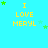 Yellow text "I LOVE MERYL" on cyan background with green stars, static image showing repeated layout.