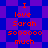 Red text on blue and purple checkered background reads "I love Sarah soooooo much" in two identical vertical