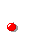 Red pixelated sphere with white highlight on left, red curved shape with white highlight on right against gray background.