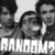 Black-and-white pixelated image of multiple people with text reading "RANDOM? RANDOM?" below them, showing animation changes between frames.
