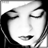 Black-and-white close-up of a person with closed eyes, dark lipstick, and long eyelashes; four- shows sequential changes in eye-lash detail